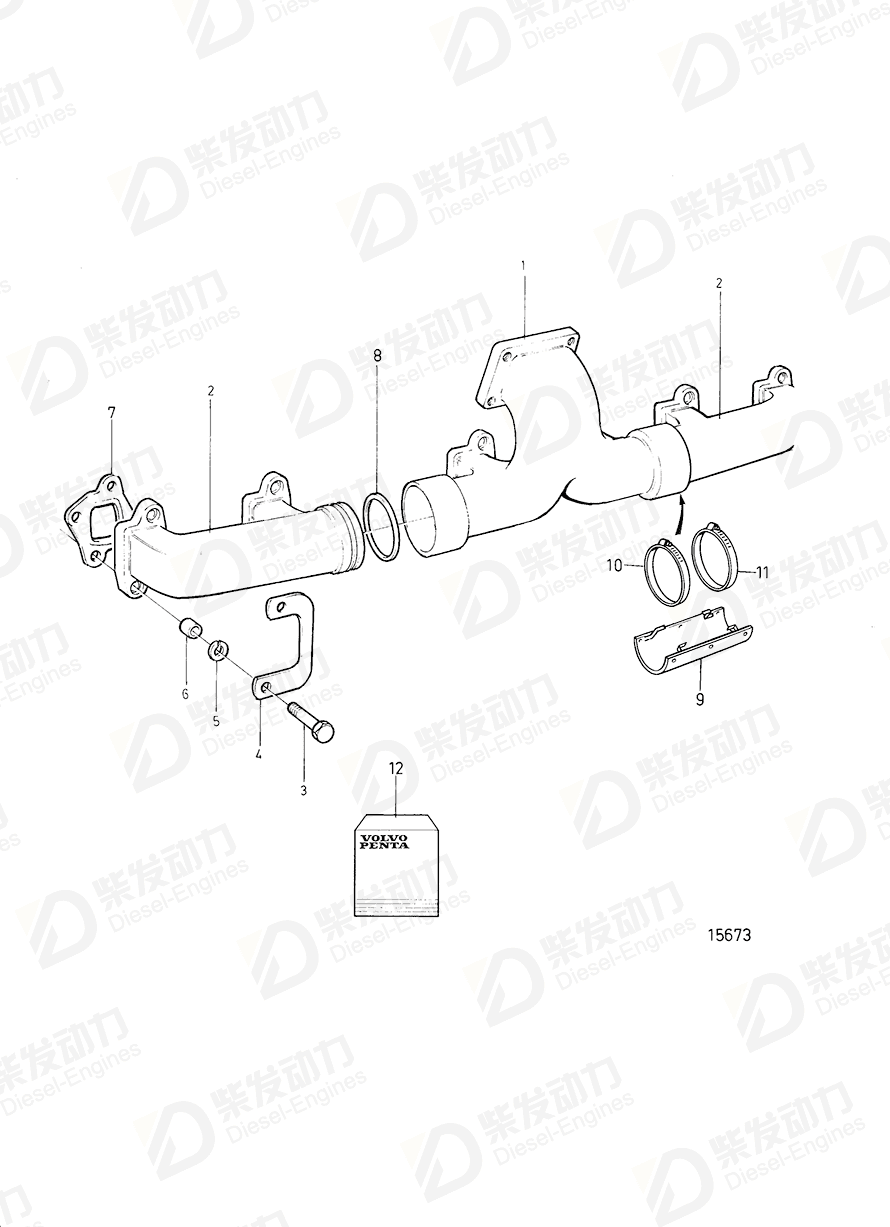 VOLVO Gasket kit, exhaust manifold 876050 Drawing